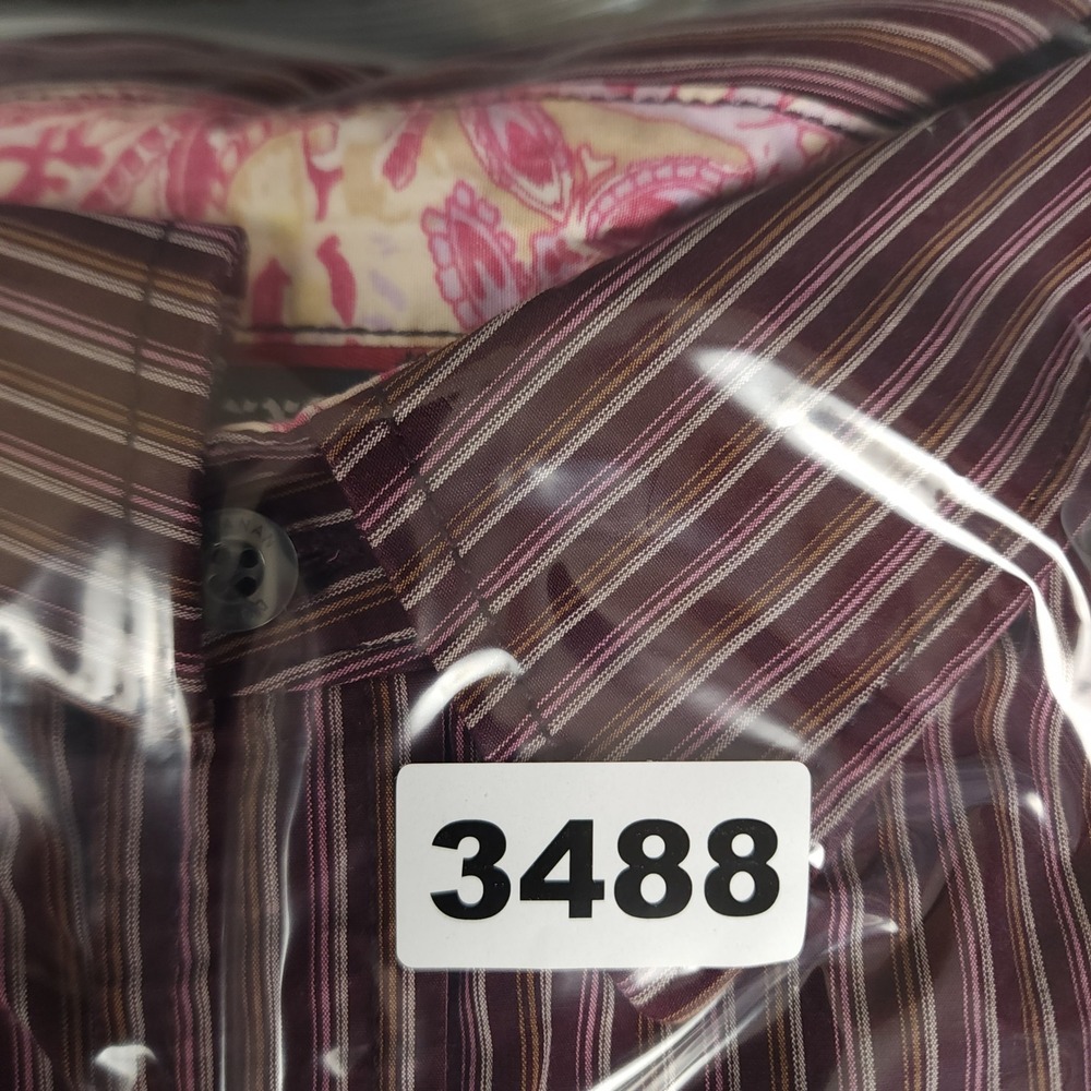 Keanan Duffty England's Dreaming Mens XXL Burgundy Stripe Button Down Shirt - Picture 8 of 8